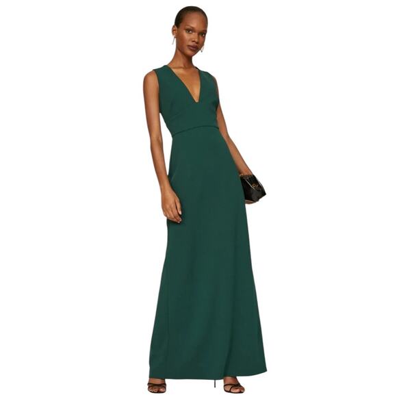 Sachin + Babi Emerald Green Stretch Crepe Sleeveless Loretta Gown Size 16W NWT - Picture 1 of 11